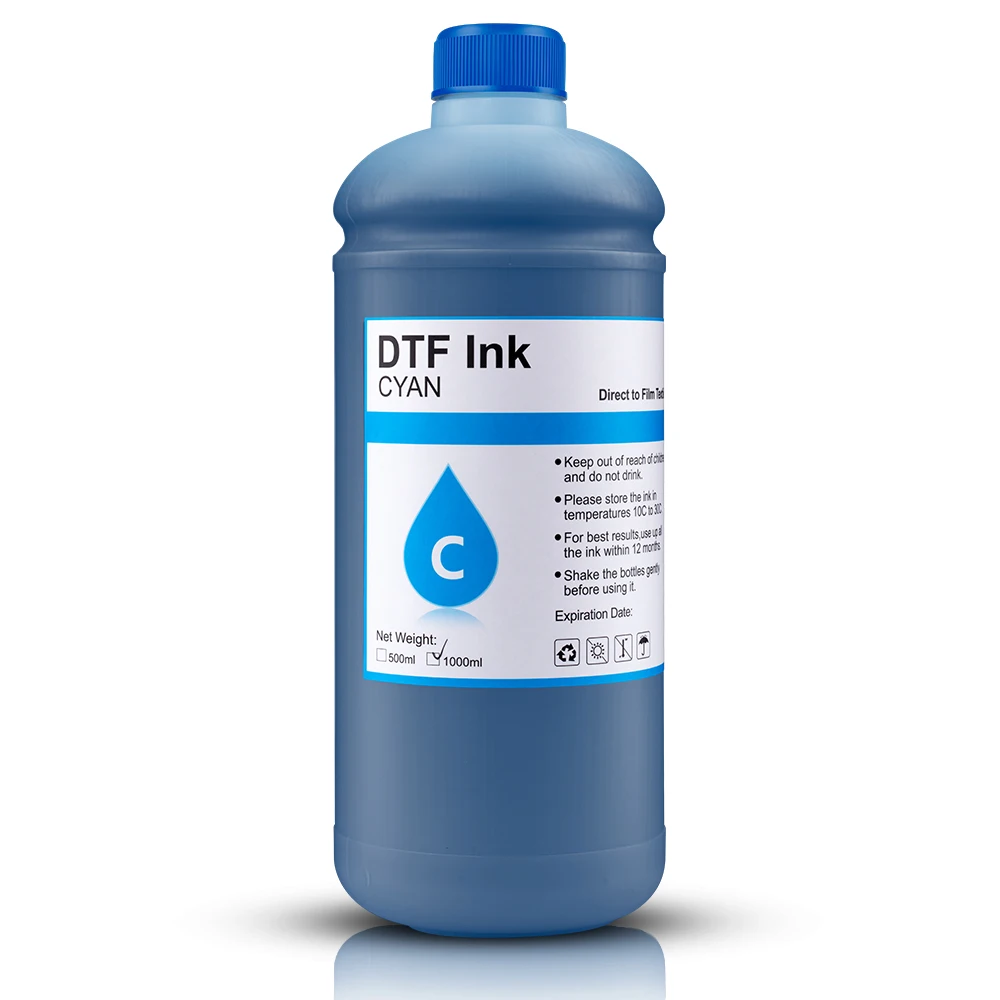 Ocbestjet 1000ml DTF Textile Ink Water Based Plastisol Ink Screen Screen Textile Printing Bottle DTF Pet Film Transfer Printer
