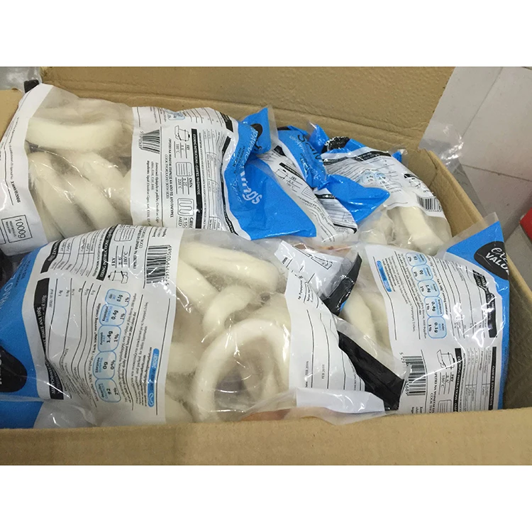 
factory direct high quality frozen Peru giant squid ring frozen seafood for EU market 