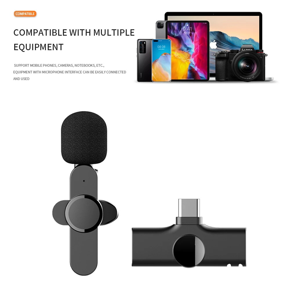 Factory Directly Sell Mini Portable Mobile Phone Live Performances Connected Wireless Lavalier Microphone