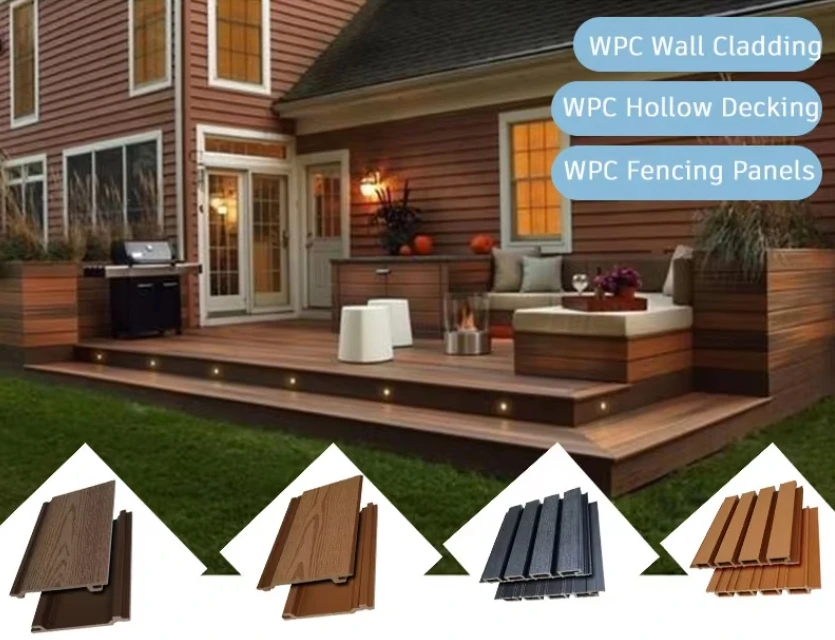 Waterproof Co-extrusion Capped Fiber External Exterior Fluted Slat Wall WPC Cladding Composite interior Wall Panel decoration