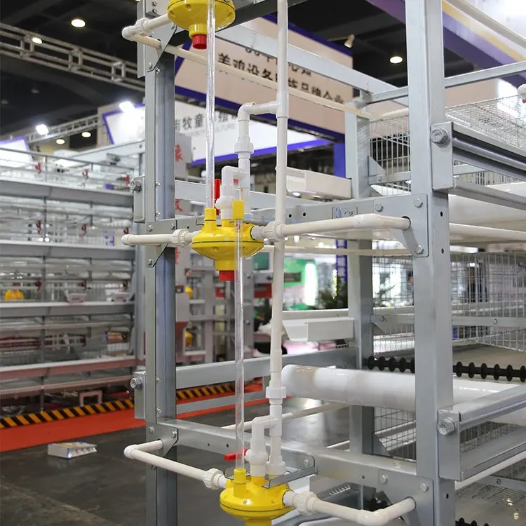Layer Chicken Farming Automated H Frame Type Battery 3 Tiers 4 Tiers Laying Hen Cage