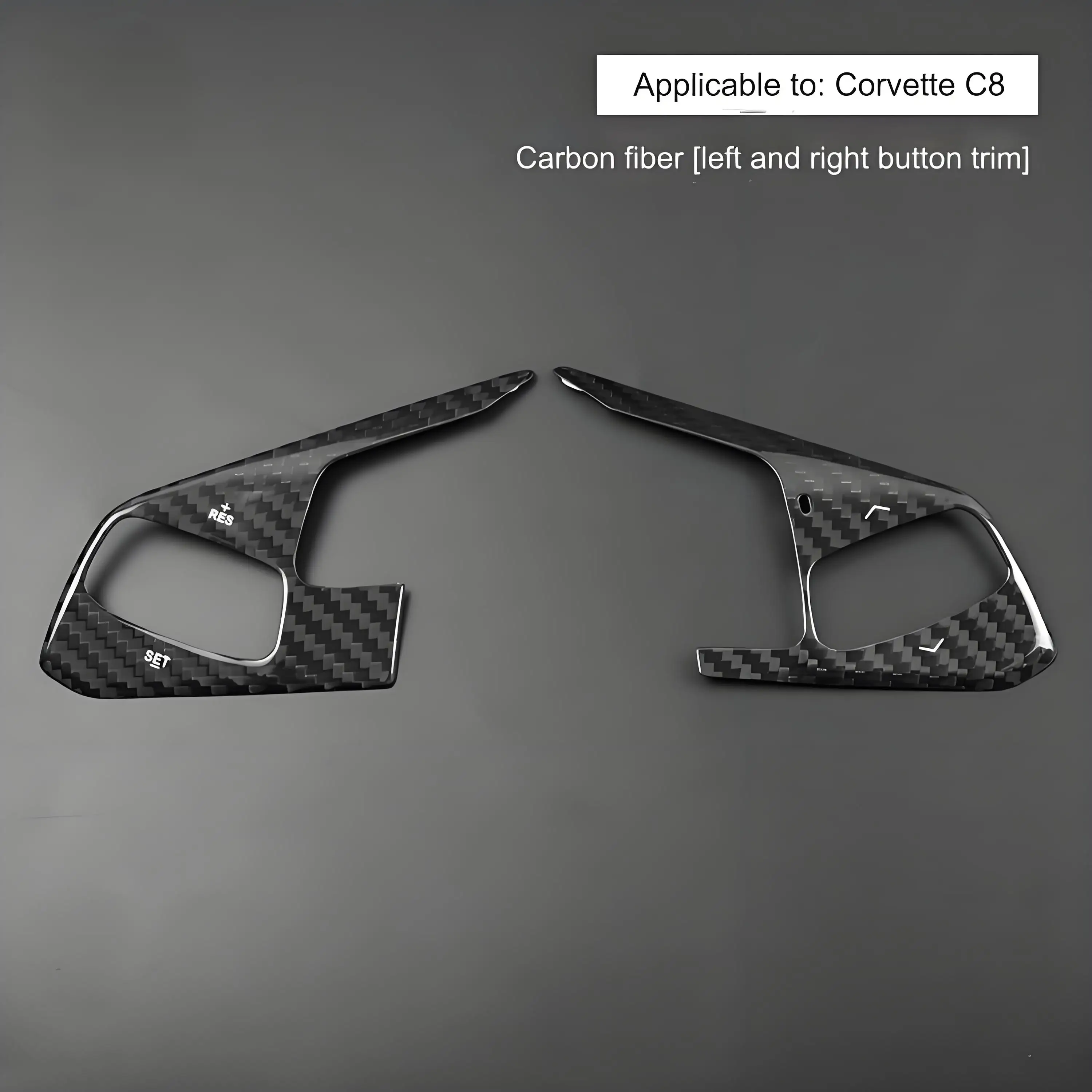 Real Carbon Fiber Car Steering Wheel heating switch button frame for Corvette C8 Interior Accessories