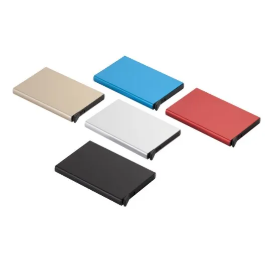 Free Sample Aluminium Alloy Custom Logo Wallet RFID Money Clip  Card Holder For Women