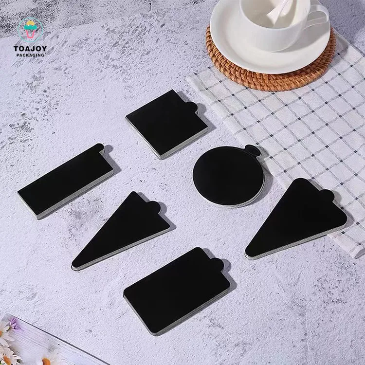 Pastry Dessert Board Cupcake Cardboard Plates Mini Cake Boards Black Golden Mousse Cake Board Base