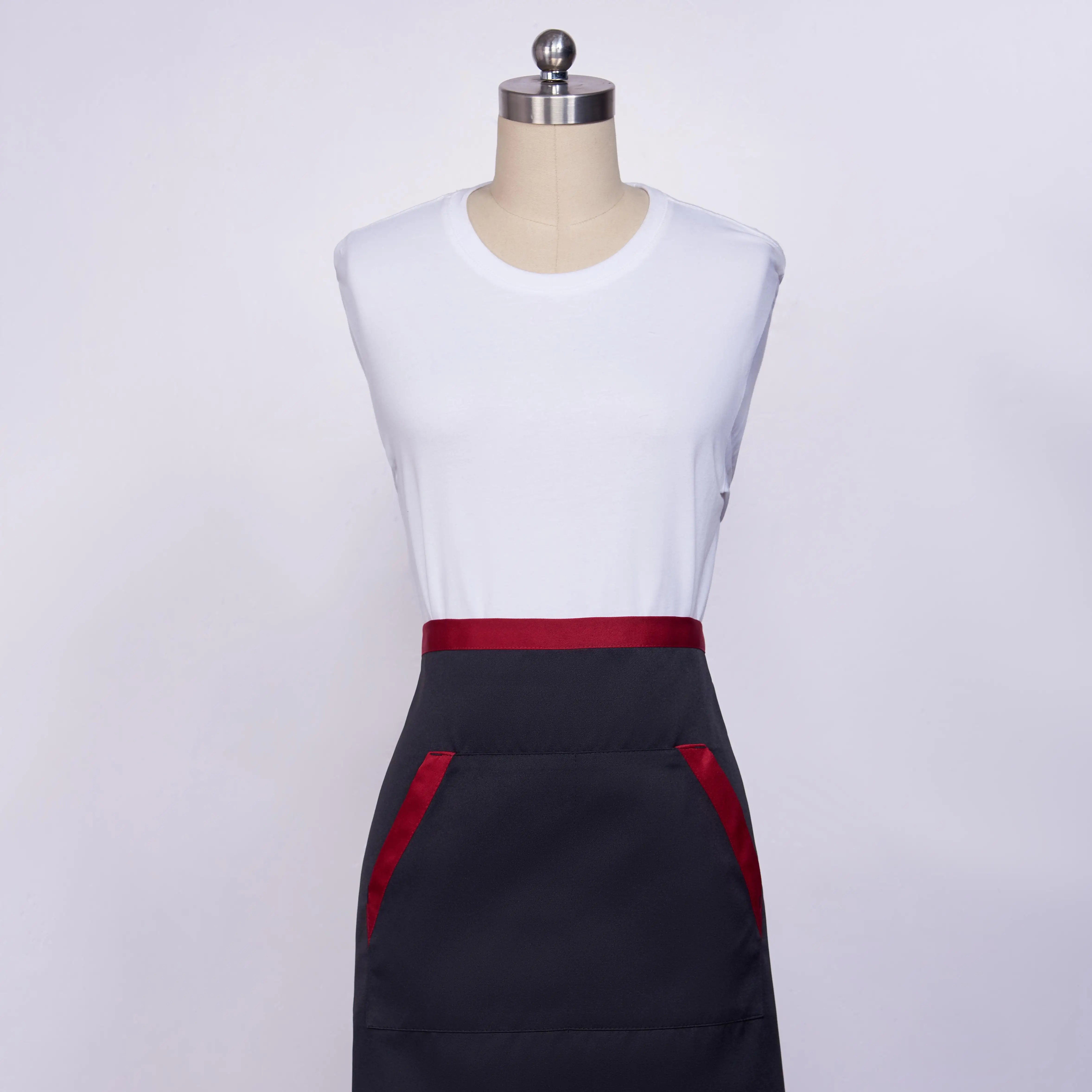 Half Sexy Apron For Women Linen Cotton Mens Cooking Leather Apron Logo Plastic Funny Cooking Waist Apron Cotton Two Pockets