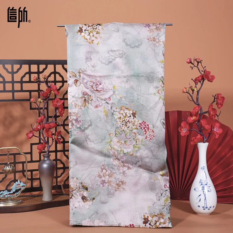 Wholesale Custom Silk Scarves Fashion Printed Design 100% Silk 140*140 Pocket Square Silk Scarf For Ladies