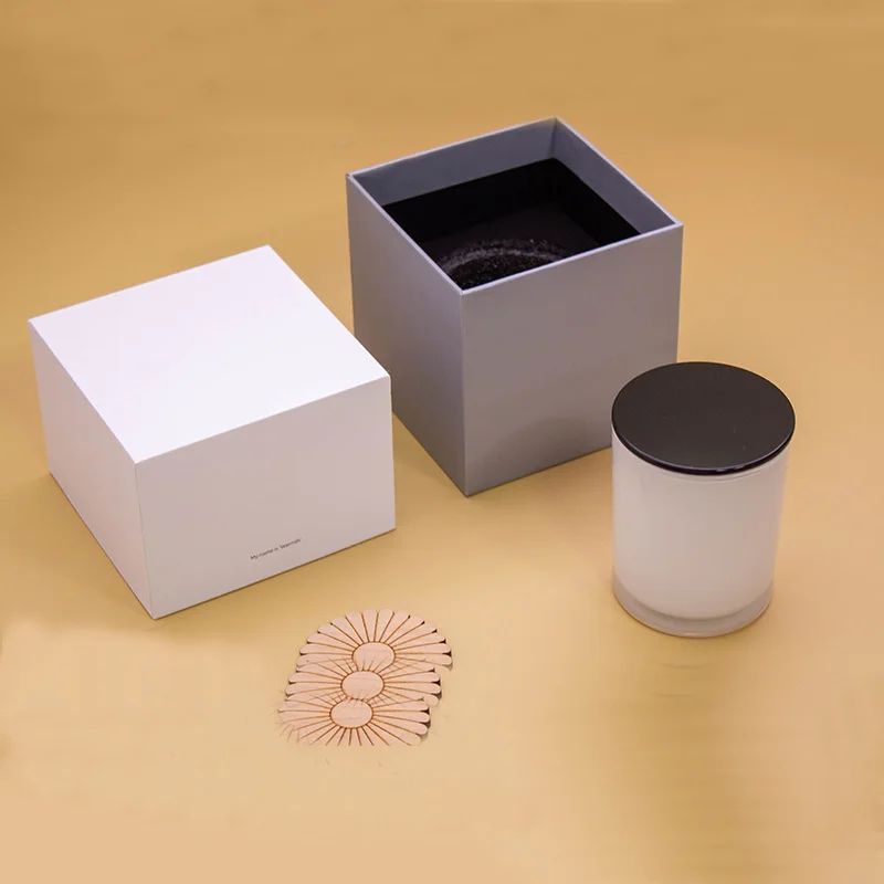In Stock Hot Stamping Craft 10x10 Foam Insert Rigid White Black Luxury Gift Packaging Boxes Candle For Small Business