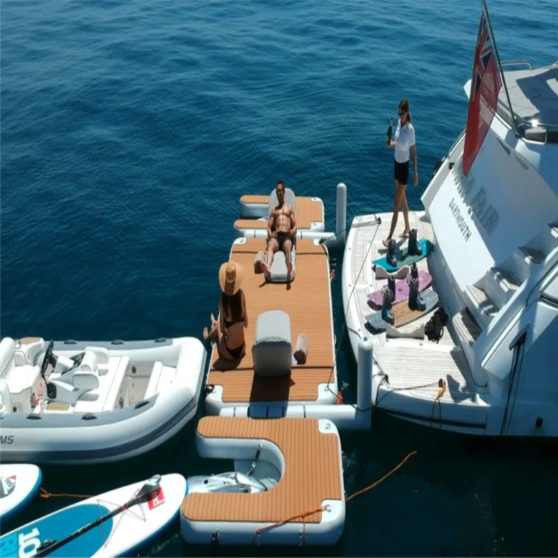 2023 Hot Sale Inflatable Dock Deck  Floating Lounge Platform OEM ODM Air Pontoon For Water Sport