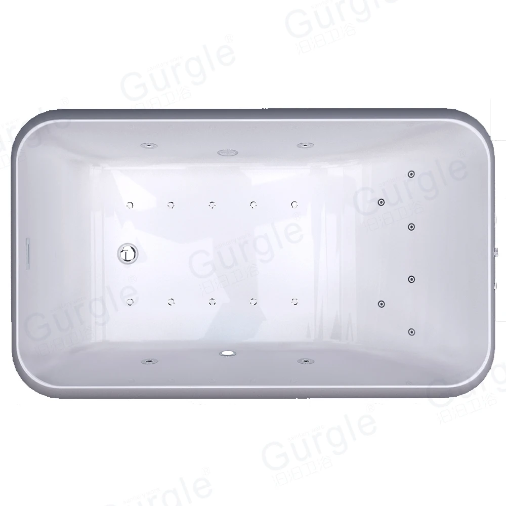 Spa Bathtub Whirlpool Jetted Bath Acrylic Bathtubs with Massage New Design 2 Person Indoor Modern Hydromassage Bathtub Drainer