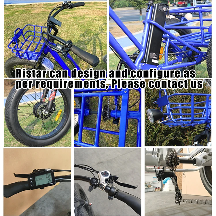 New Arrival  Three Wheels Cargo Ebike Aluminum Lithium Battery Disc Brake 500W 24/20 Inch Fat Tire Electric 3 Wheel Bicycle