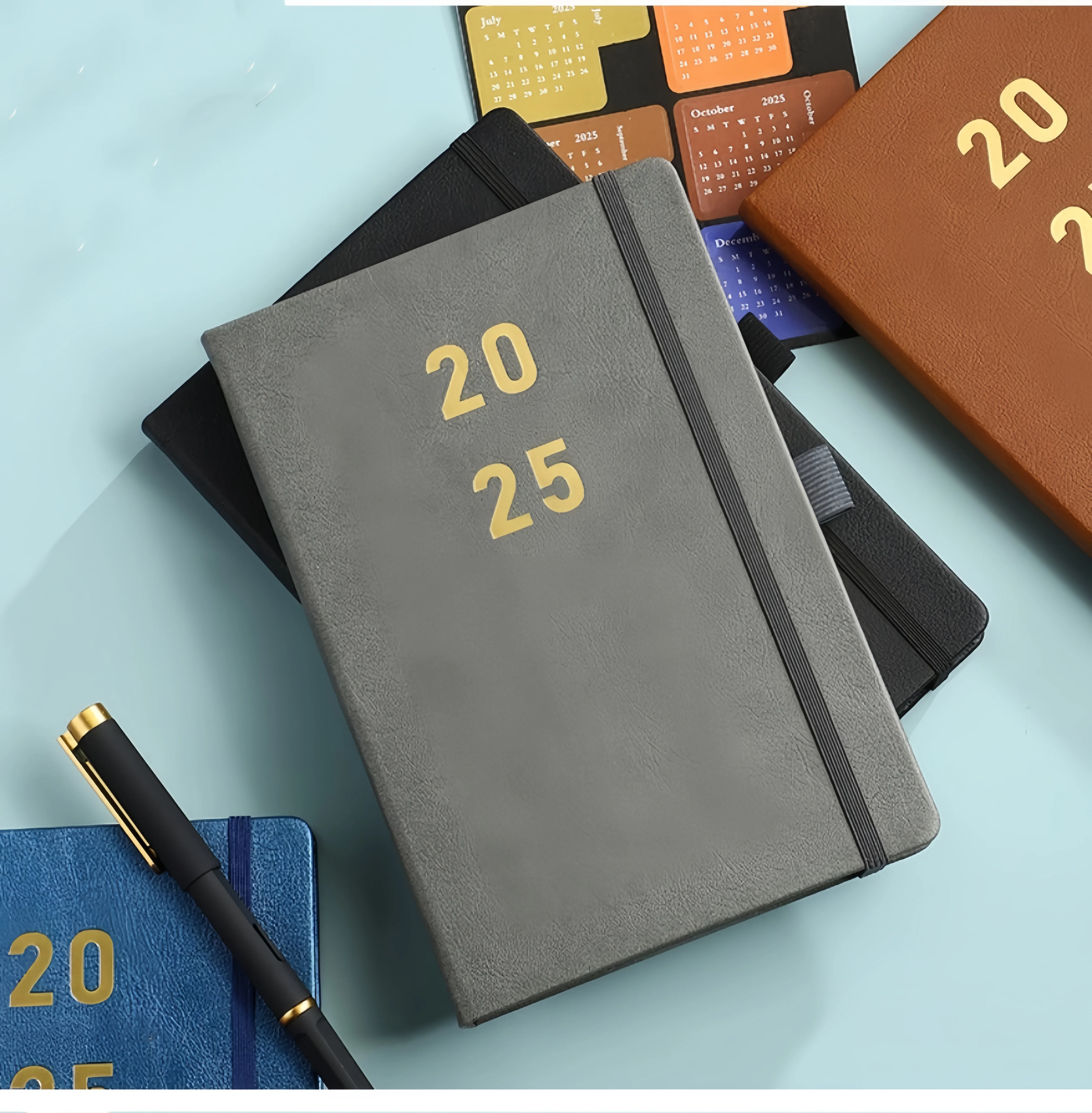 Квалифицированные поставщики офисных 365 настроить печать фольги 12 месяцев кожаные 2025 журналы с ручками