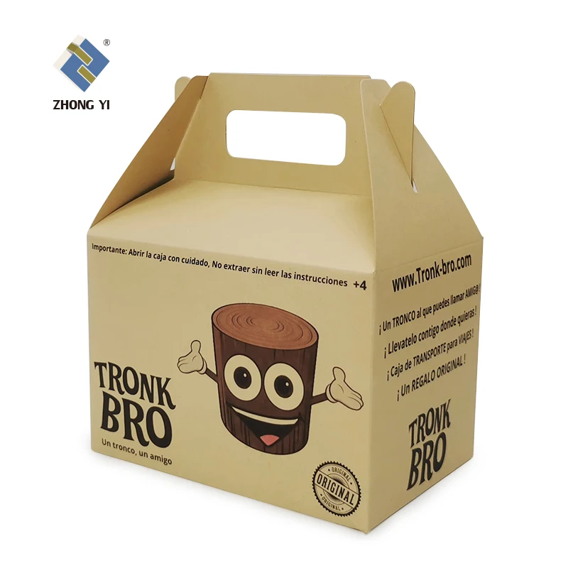 Wholesale Custom Logo Printed Take Away Food Paper Lunch Box Price White Brown Picnic Paper Gable Cake Boxes