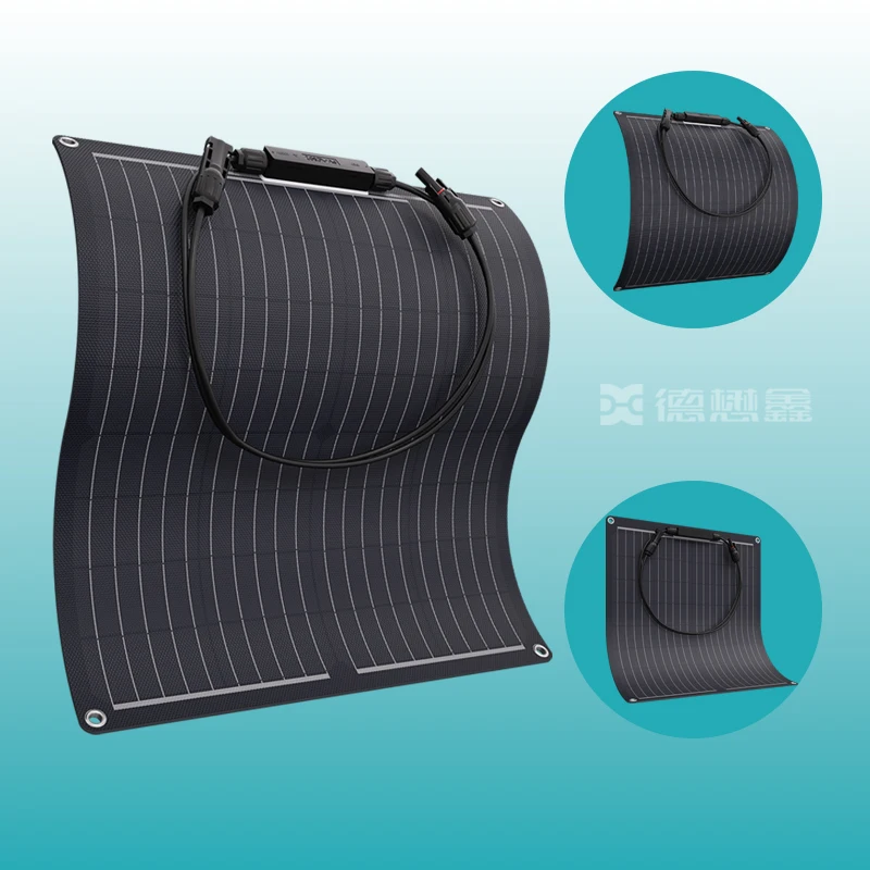 Solar Outdoor Thin Film Lightweight ETFE 18V 25W Shingled Flexible Solar Panel Outdoor Camping 100W 200W Solar Panel