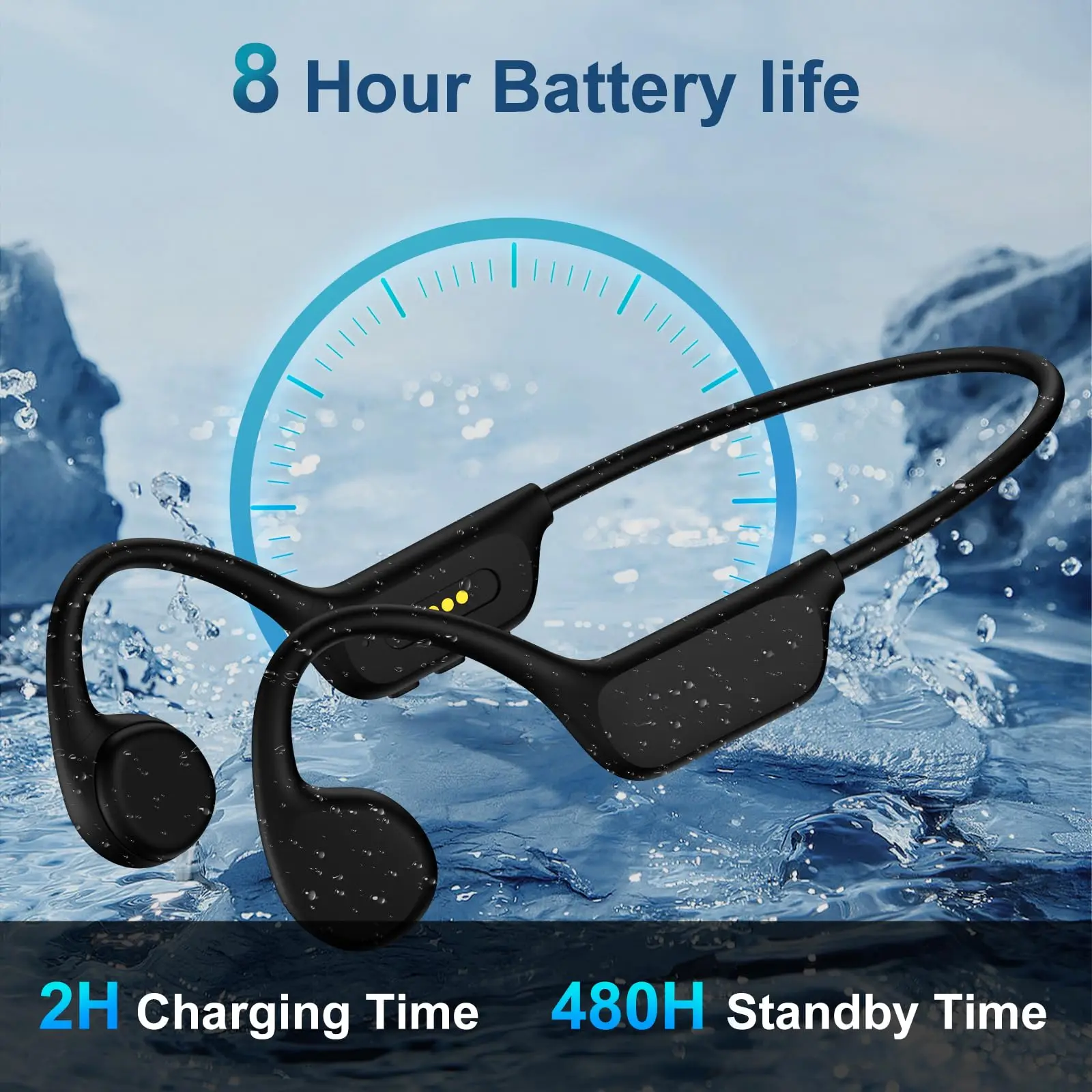X7 PRO Bone Conduction Swimming Headphones Wireless IPX8 Waterproof Open-Ear Headphones Earphones WITH 32G MP3 Player Underwater