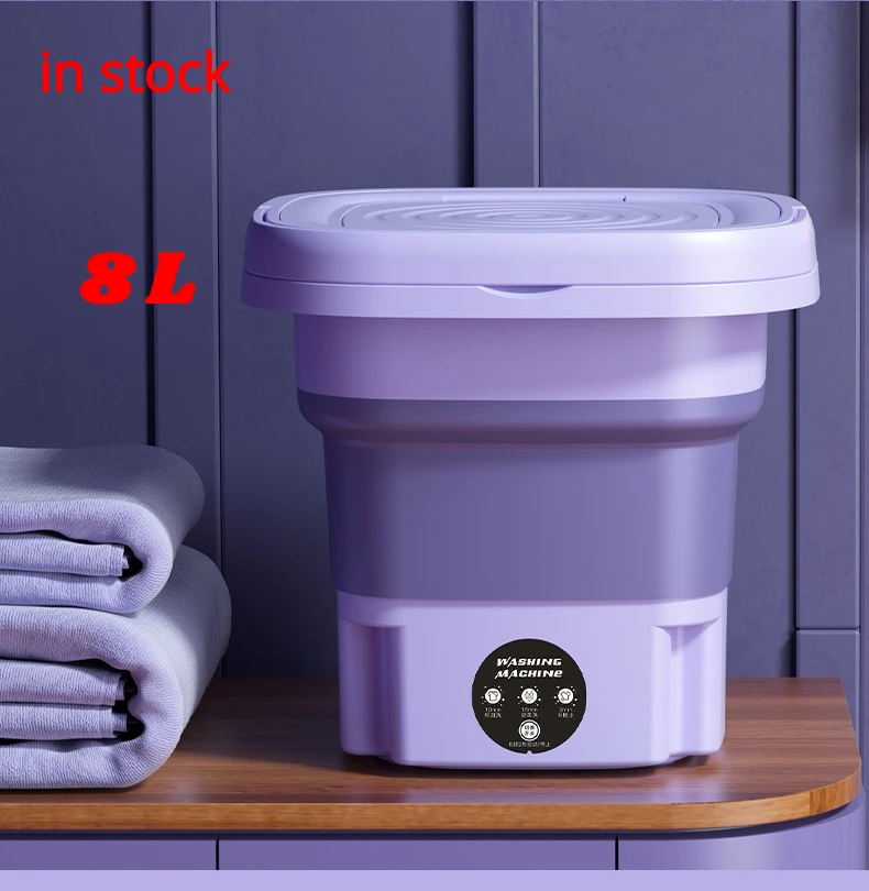 8L Underwear Socks Fully-automatic Electric Foldable Tub Laundry Washer Portable Mini Folding Washing Machine With Spin Dry