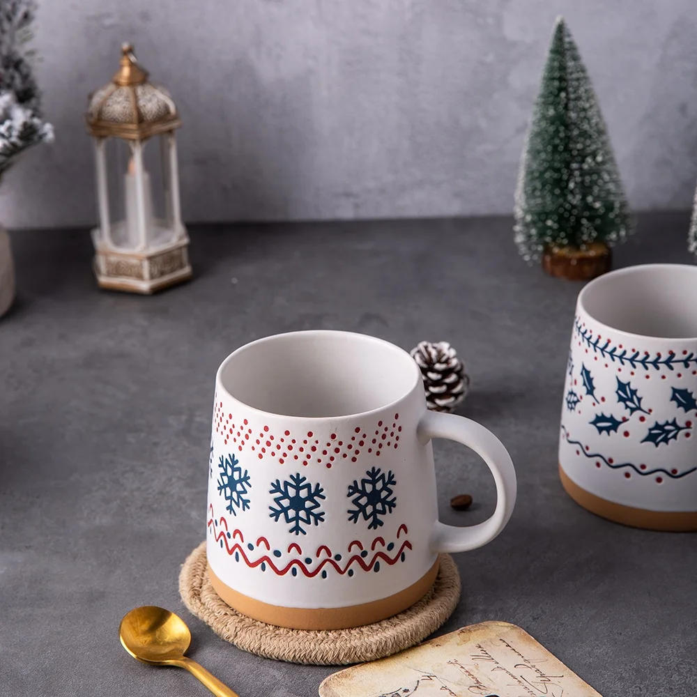 Креативная Милая чашка Санта-Клауса реактивная керамическая кофейная кружка Рождественская с подарочной коробкой