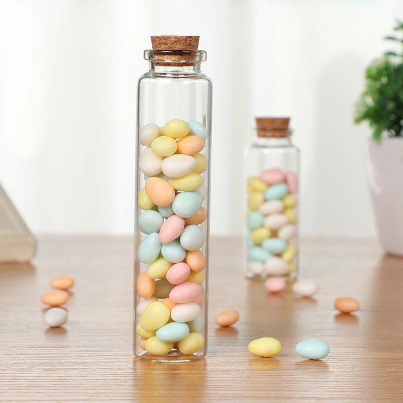 Wholesale European style  High Quality Wedding  Clear glass jar round with cork lid  for candy