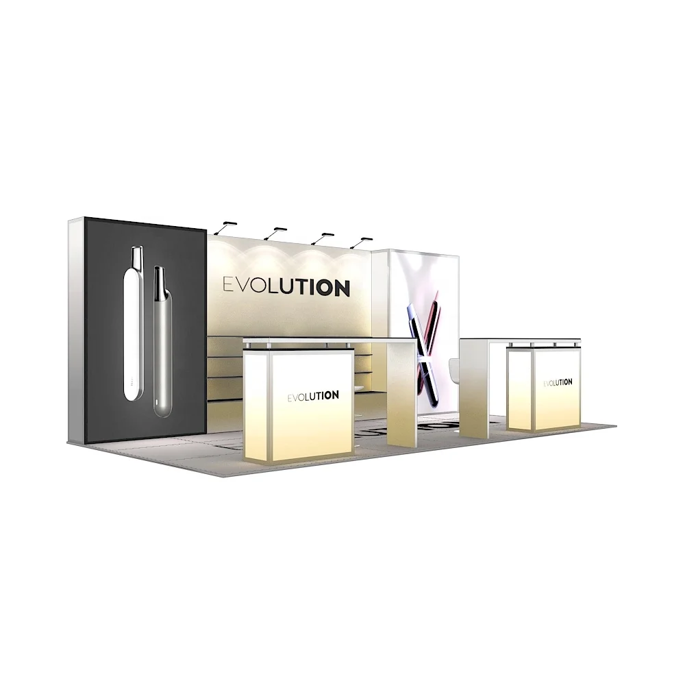 10x20ft Quality Aluminum Profile SEG Fabric Shelves Rack Light Box Stand Modular Backlit Advertising Display Booth Exhibition