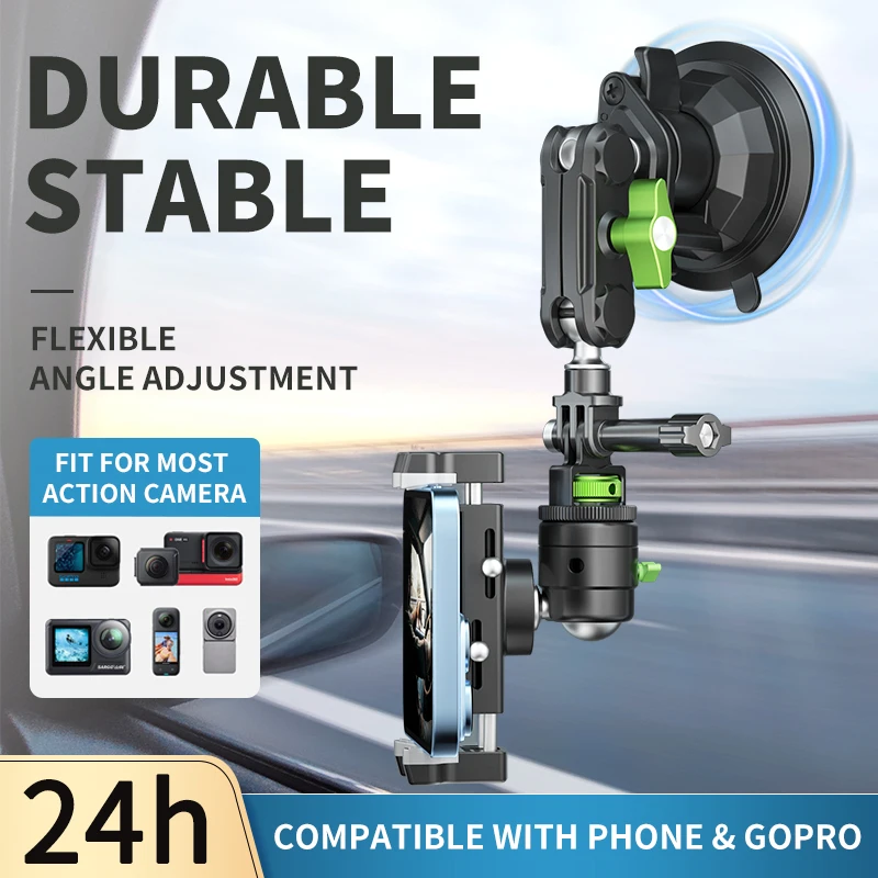 LanParte Phone Holder Action Cameras Mount 360 Degree Rotation Suction cup 3 in 1 wholesale 1/4 screw for go pro insta