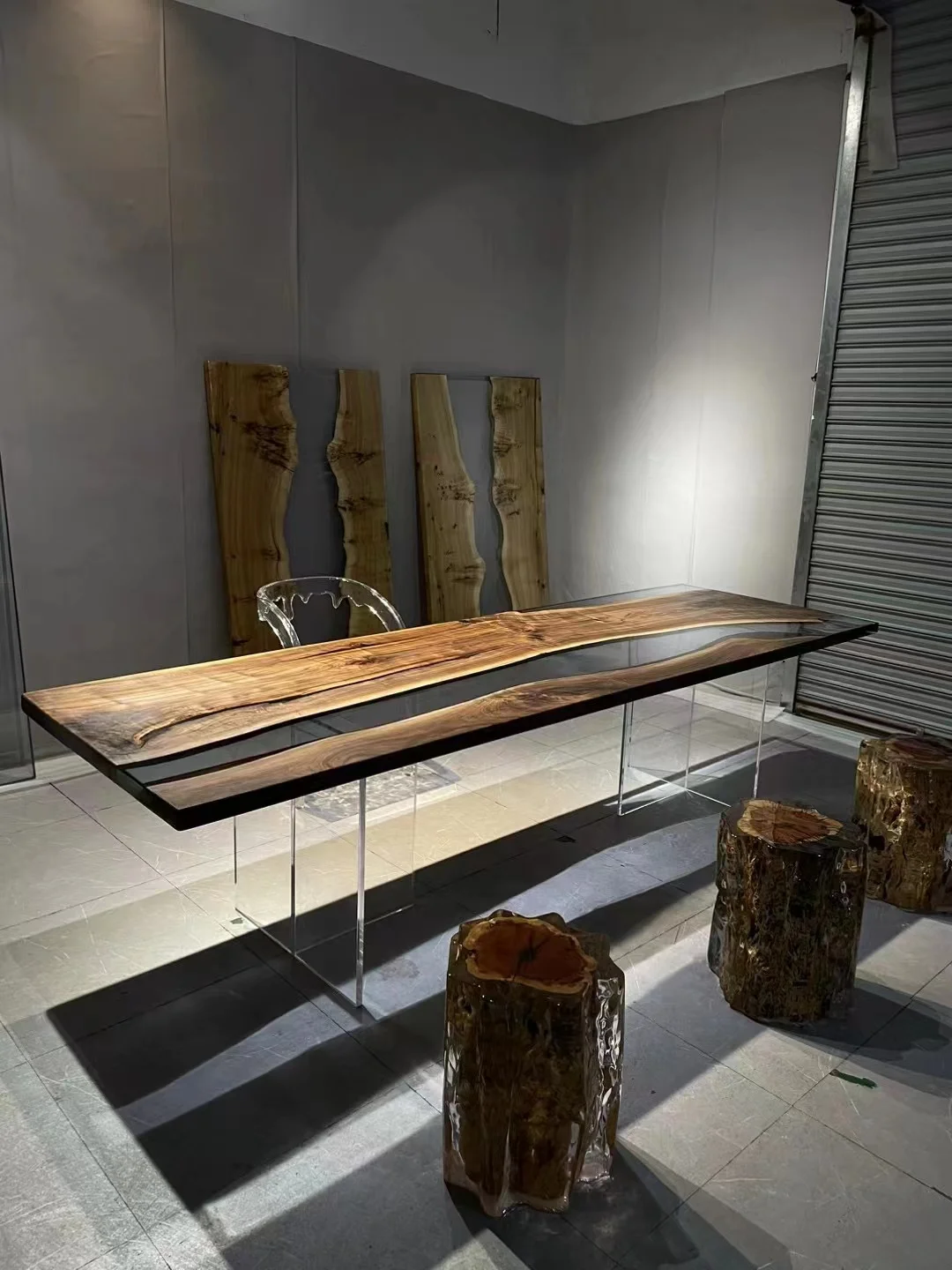 Factory Wholesale Custom Epoxy Wood Dining Table  Resin River Wood Slab Table For Dining Room Furniture And Office Furniture