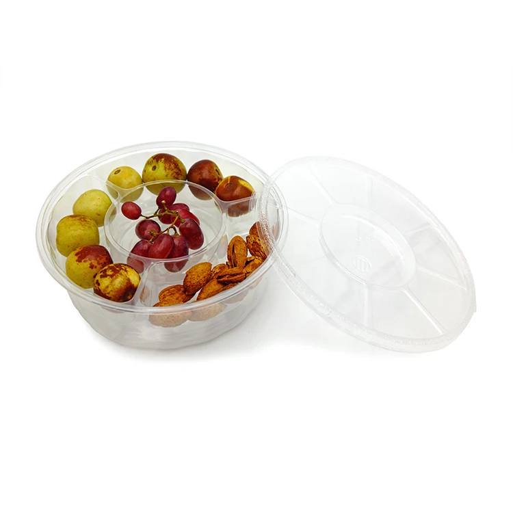 disposable salad box cold dish high transparency plastic round food packing container