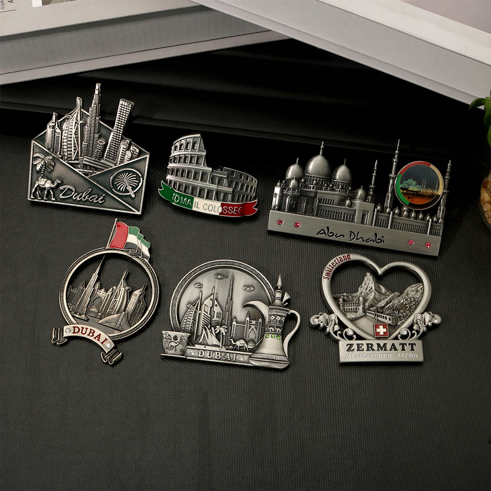 Zinc Alloy Custom Wholesale Tourism Gift Souvenirs Eiffel Tower Metal Zinc Alloy Magnets Fridge Tourist Souvenir