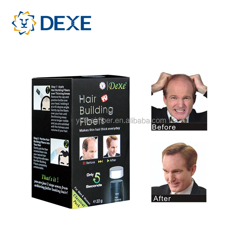 Dexe Custom Logo 27.5g 22g Thickening Hair Fibers Brown White Black Keratin Hair Building Fibres Spray Powder for Thinning Hair