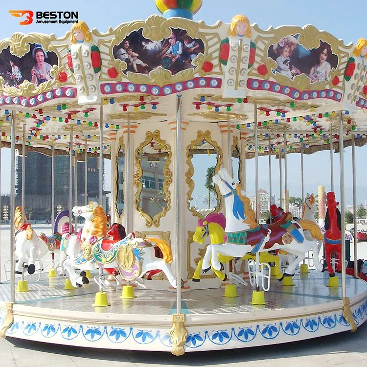 Beston Outdoor Amusement Equipment Amusement Park Rides Luxury Kids Carousel For Sale