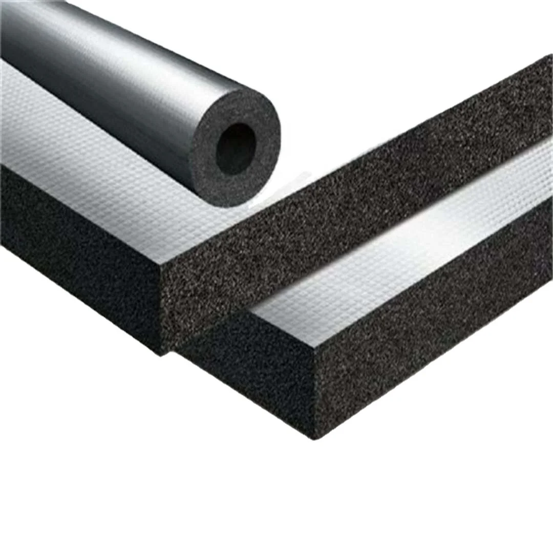 fireproof material heat shield rubber foam tube pipe insulation for air conditioner HAVC rubber foam pipe insulating