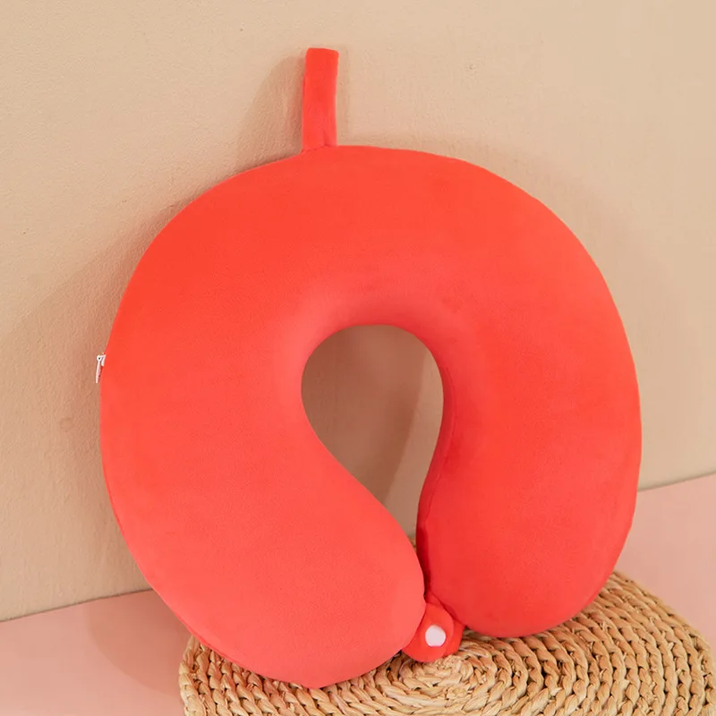 Wholesale detachable and washable  solid color memory cotton U-shaped neck pillow