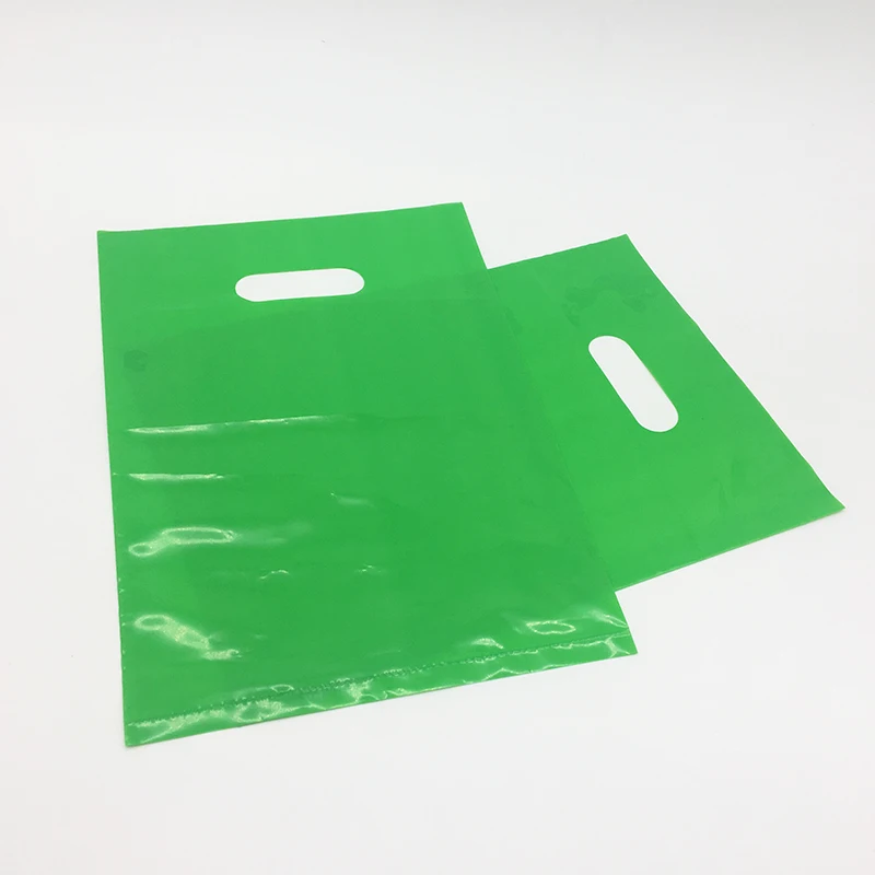 Custom Logo Printed Biodegradable Cornstarch Punch Hole Handle Ldpe/hdpe Shopping Carrier Plastic Die Cut Bag