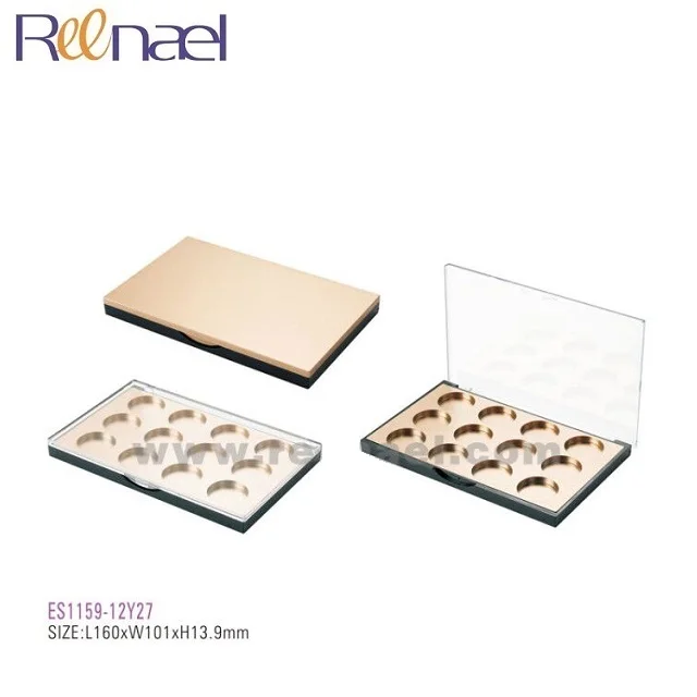 Plastic clear eyeshadow lipstick blush palette empty palette case in 12 colors