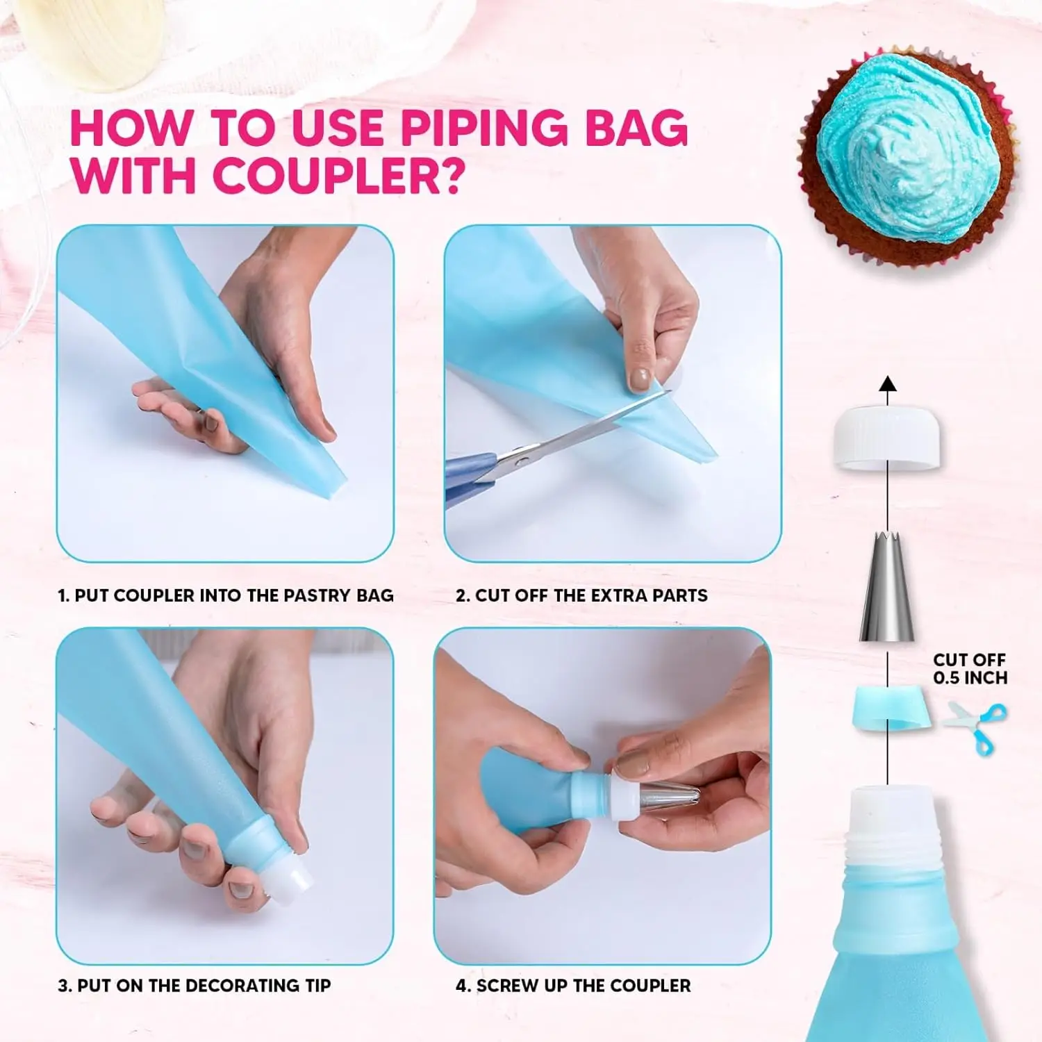 21 Inch Food Grade Ldpe Pastry Icing Bags Disposable Piping Bags On Rolls For Confectionery