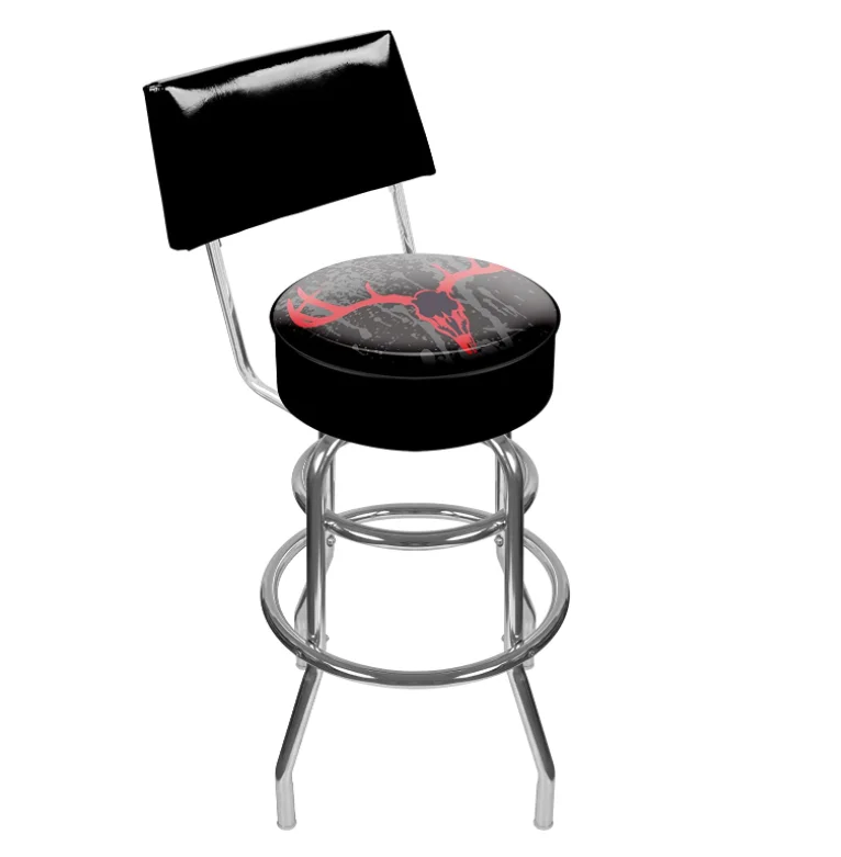 2023 new design Customized Logo printing Cheap Metal Bar Stools chair with chrome rings swivel bar stools
