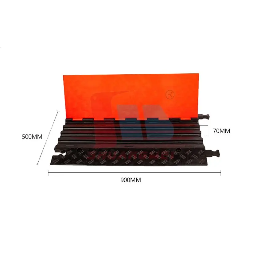 3 Channels Rubber Electrical Wire Cable Cover Ramp Cord Protector Pvc Plastic Cable Cover Pedestrian Kerb Ramp Rubber Cable Ramp