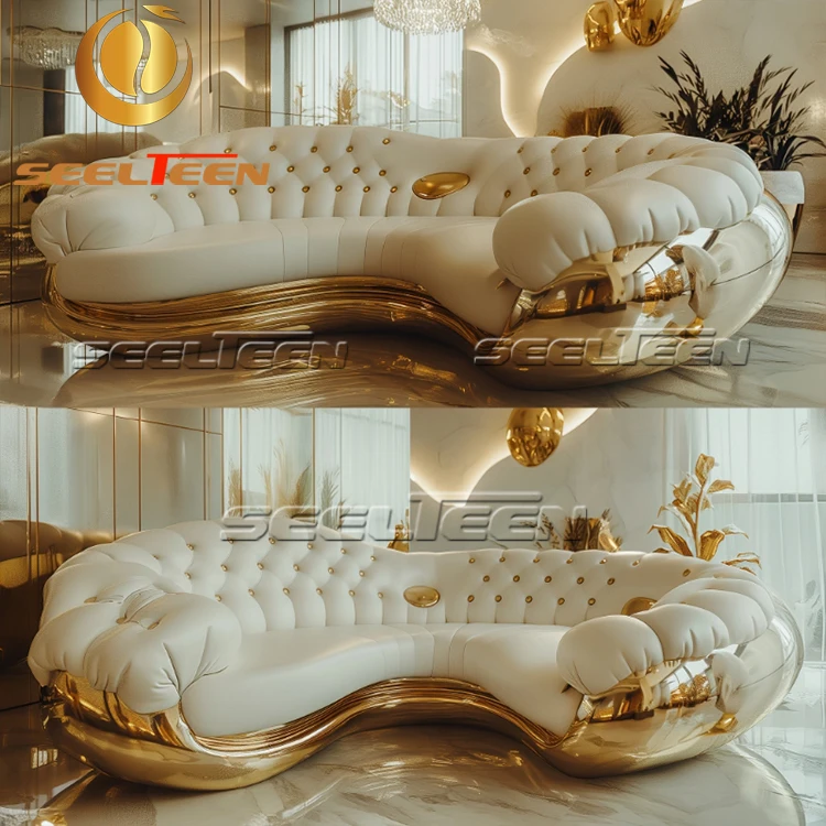 Interior Luxury Sectional Villa Living Room Furniture Modern Luxury Sectional Sofa Set Furniture Living Room