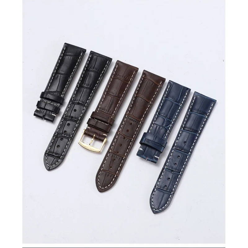 Longs Watchband Suitable for Craftsman Moon Phase Comcast Gorgeous Genuine Leather Butterfly Buckle Original Watch Band