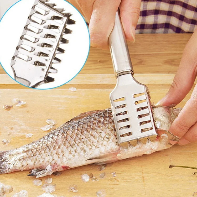Popular Stainless Steel Fish Skin Brush Manual Fast Remove Planer Tool Fishing Knife Cleaning Tools Fish Scale Scraper