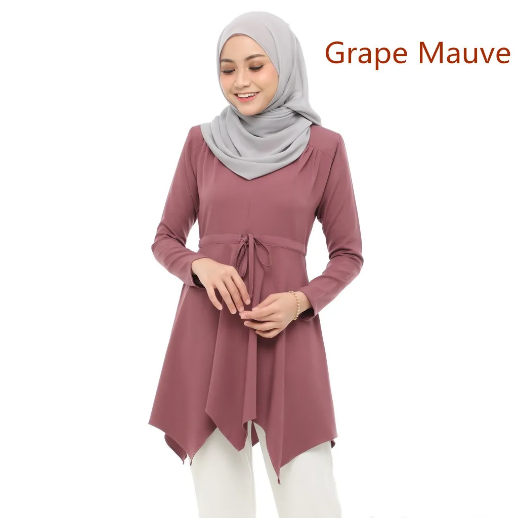 New Styles Muslim Women Blouse Spandex Islamic Casual Clothing Various Colors Ladies Long Shirts