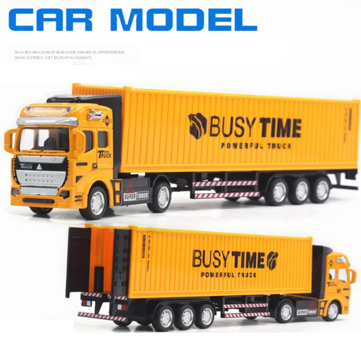 2021 Amazon best selling die cast metal truck and alloy metal pull back car toy 1/50 large container truck toy