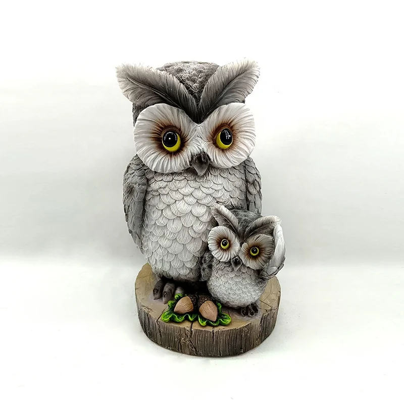 Custom Resin Lift Size Owl Statue For Garden Decoration To Scare Birds Squirrels
