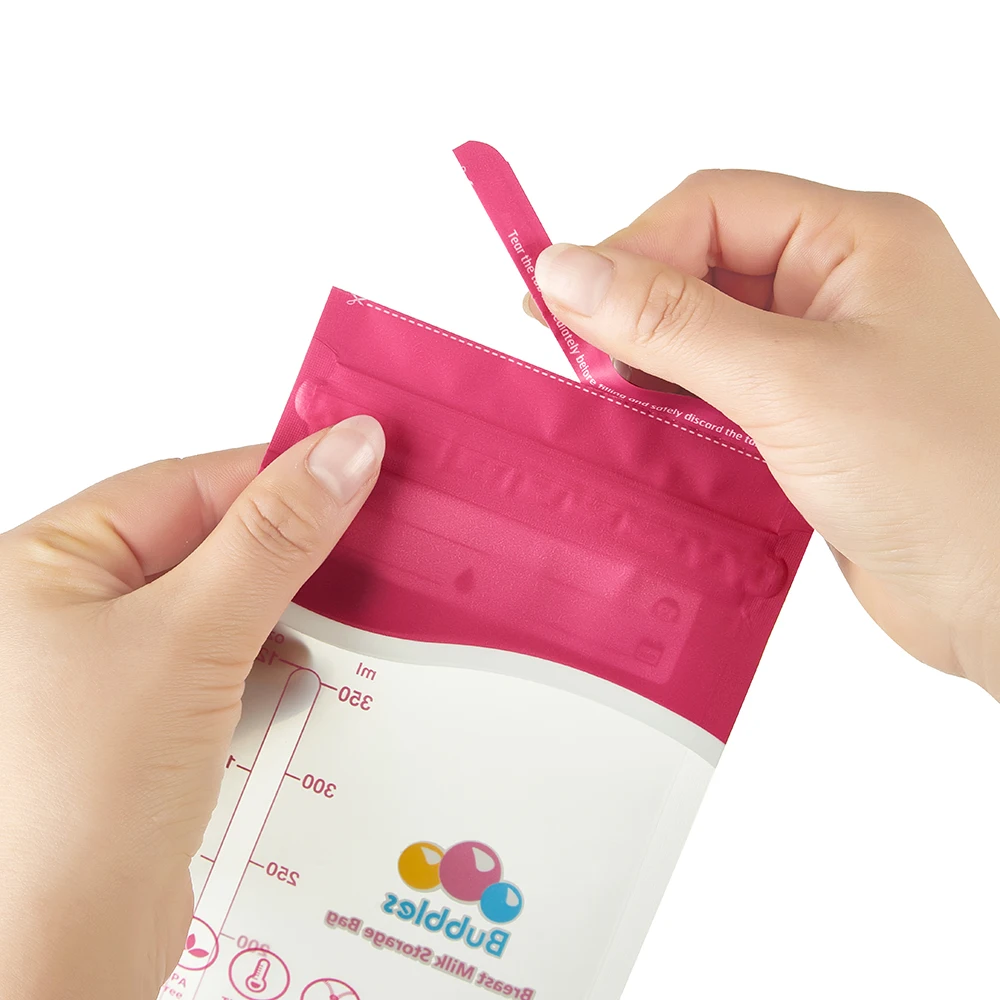 Customized 100 count Temp Sensor Cooler Freezer Plastic Bags Zipper Pouch Breast Milk Storage Bag for Breastfeeding