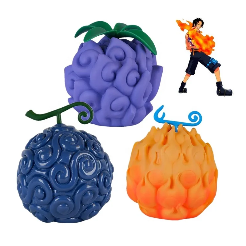 15-18CM 3 Styles Big Size Devil Fruit Figure 1 Piece Statue Monkey D Luffy Sabo Ace Devil Fruit PVC Figura Model Toy