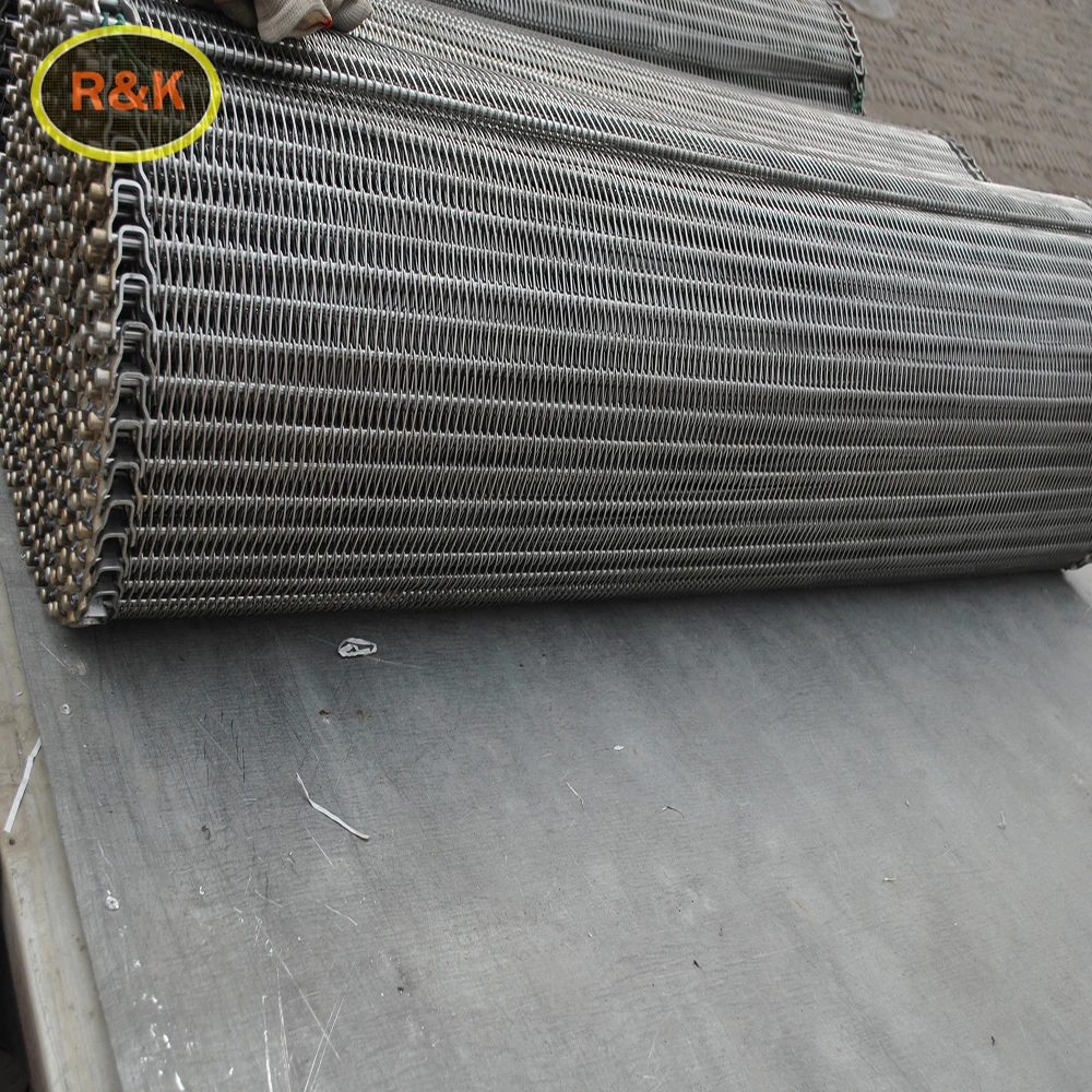 304 material stainless steel chain conveyor mesh belt large mesh filter cleaning conveyor