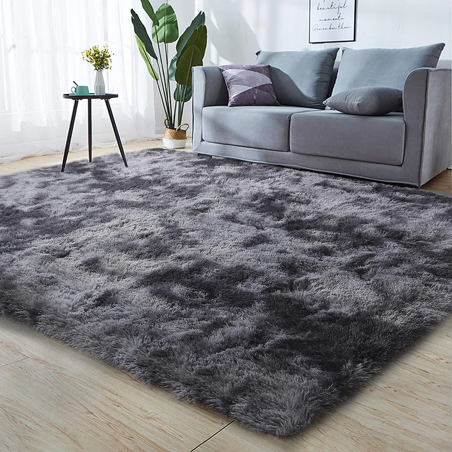  Modern fuzzy colorful soft velvet shaggy plush living room polyester floor carpets and