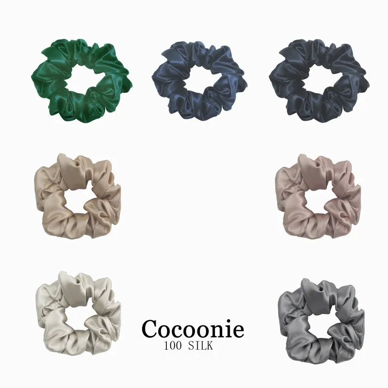 Dropshipping Hot Sales Satin Scrunchie 100 Pure Silk Anti frizz hair band Hair Ties Accessories headbands