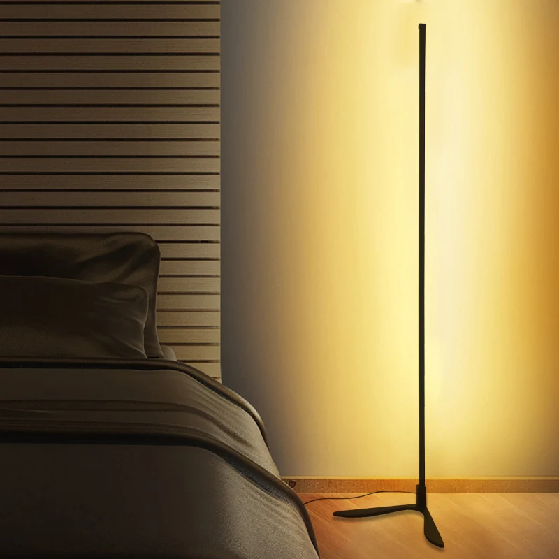Amazon Hot Selling Nordic Minimalist Sanding Floor Lamps  Modern Luxury Led RGBW Corner Triangle Floor Lamp
