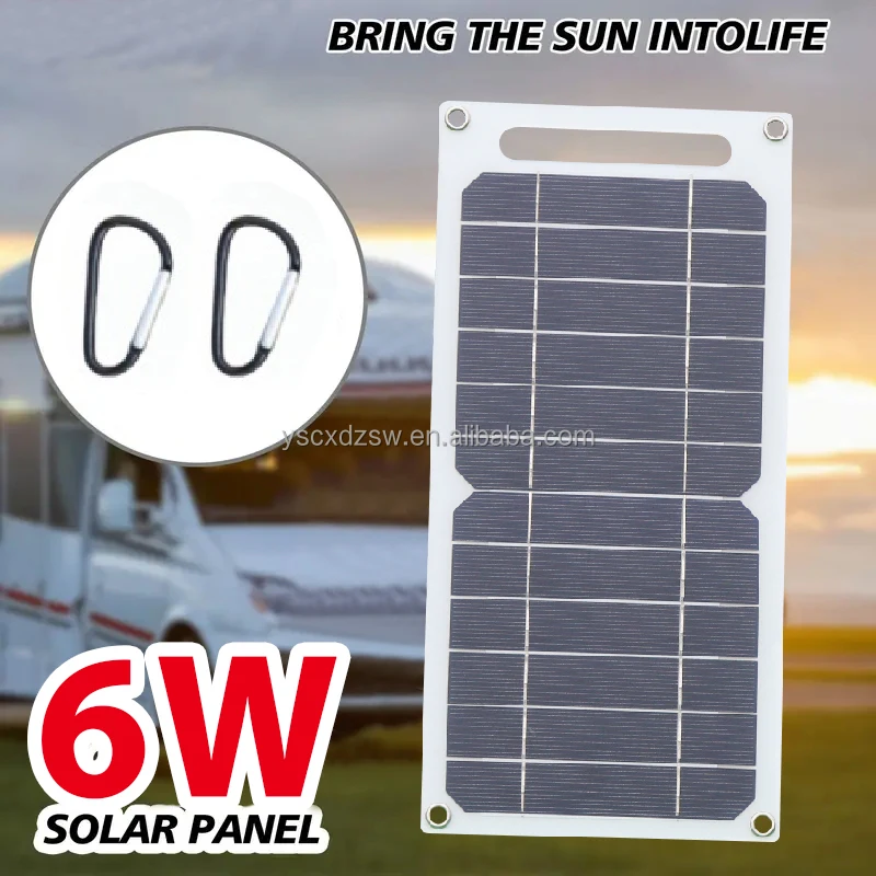 6W 5V Flexible Solar Panels For Mobile Phone Chargers And Outdoor Solar Kits Solar Panel Monocrystalline Photovoltaic Panel