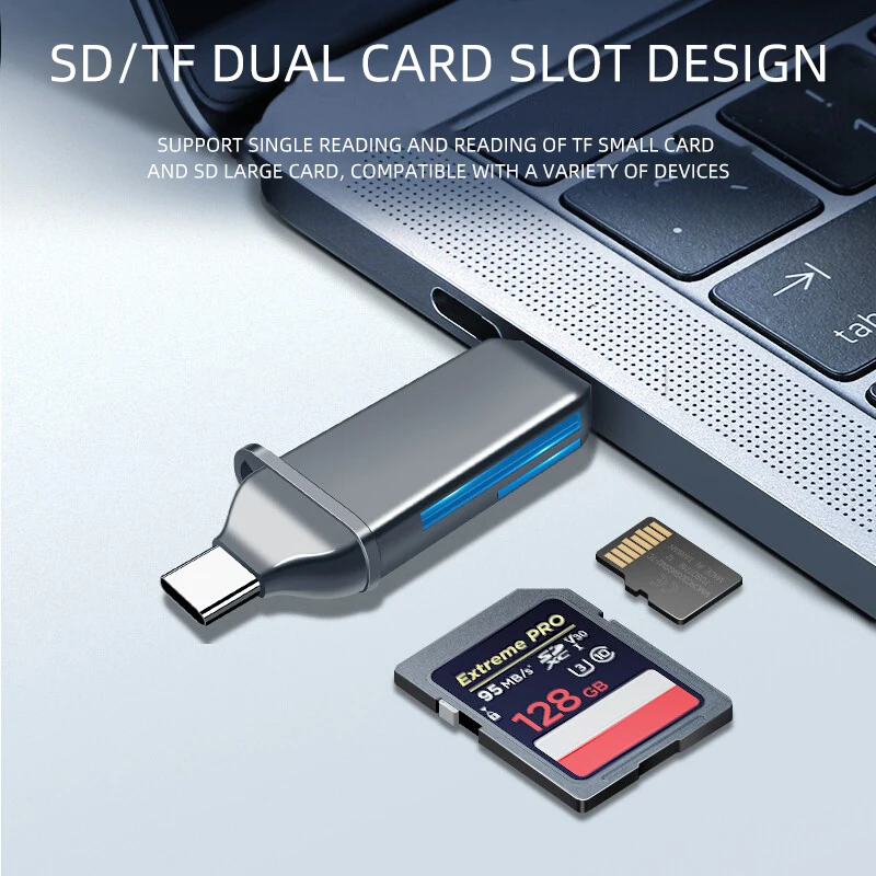 all in one card reader 3.0 Kawau C371 Type C dual SD TF Metal for Mobile Phone Car Portable PC