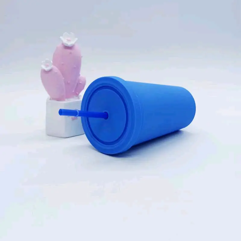 Stocked BPA free reusable plastic Pastel Colored Acrylic Cups with Lids and Straws